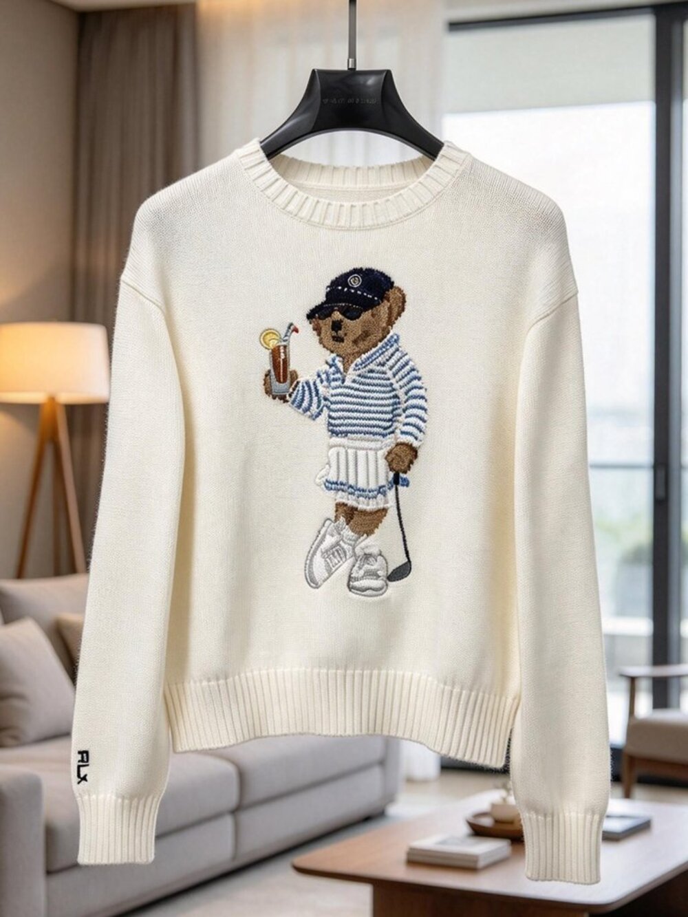 Polo Ralph Lauren Big Bear Golf Sweater | Cream Intarsia Knit Pullover
